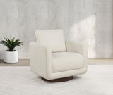 Iris Fabric Upholstered Swivel Accent Chair Ivory | Ivory | 903255