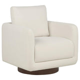 Iris Fabric Upholstered Swivel Accent Chair Ivory | Ivory | 903255