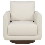 Iris Fabric Upholstered Swivel Accent Chair Ivory | Ivory | 903255