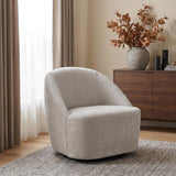 Leon Chenille Upholstered Swivel Accent Chair Beige | Full | Beige | Greige | 903411