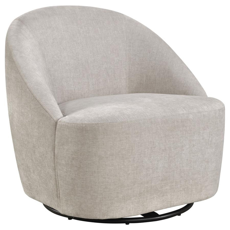 Leon Chenille Upholstered Swivel Accent Chair Beige