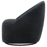 Leon Chenille Upholstered Swivel Accent Chair Black | Full | Black | 903413