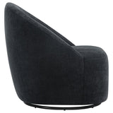 Leon Chenille Upholstered Swivel Accent Chair Black | Full | Black | 903413