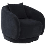 Arnaud Chenille Upholstered Swivel Accent Chair Navy | Full | Blue | Navy | 903487