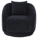 Arnaud Chenille Upholstered Swivel Accent Chair Navy | Full | Blue | Navy | 903487