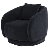 Arnaud Chenille Upholstered Swivel Accent Chair Navy | Full | Blue | Navy | 903487