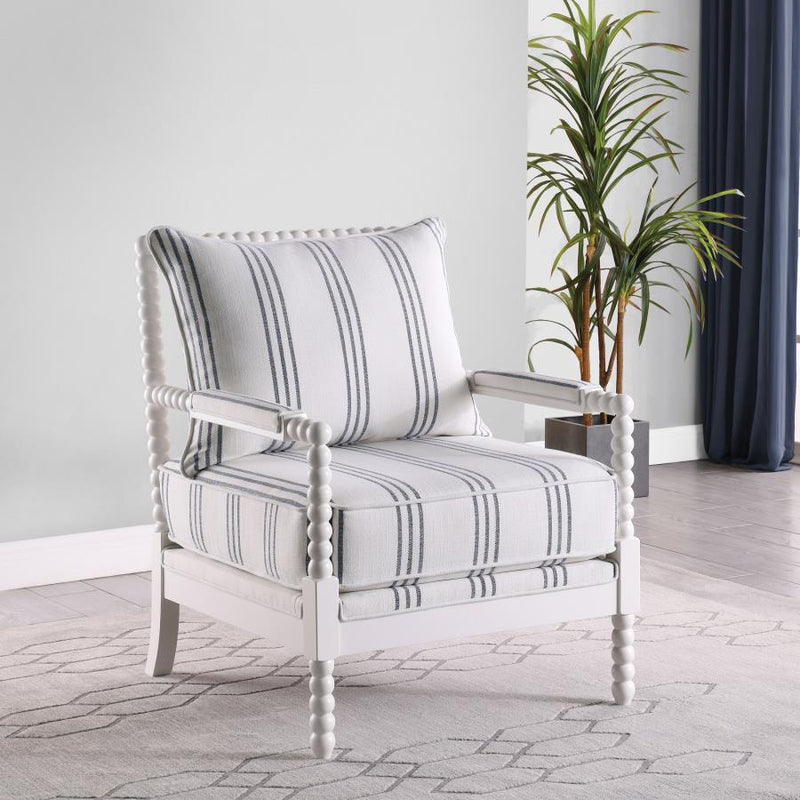 Blanchett Upholstered Bobbin Accent Chair White