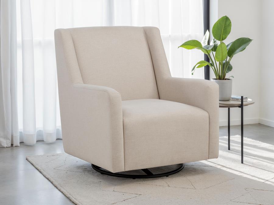 Sorrel Fabric Upholstered Swivel Glider Arm Chair Latte | King | Brown | Latte | 903930