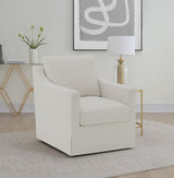Winter Upholstered Sloped Arm Accent Swivel Chair Beige | Beige | 904133
