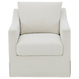 Winter Upholstered Sloped Arm Accent Swivel Chair Beige | Beige | 904133