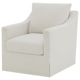 Winter Upholstered Sloped Arm Accent Swivel Chair Beige | Beige | 904133
