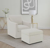 Winter Upholstered Sloped Arm Accent Swivel Chair Beige | Beige | 904133