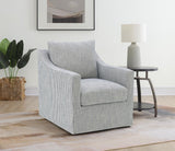 Winter Upholstered Sloped Arm Accent Swivel Chair Grey | Grey | 904137