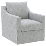 Winter Upholstered Sloped Arm Accent Swivel Chair Grey | Grey | 904137