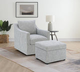 Winter Upholstered Sloped Arm Accent Swivel Chair Grey | Grey | 904137