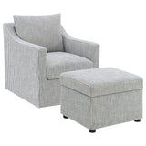 Winter Upholstered Sloped Arm Accent Swivel Chair Grey | Grey | 904137