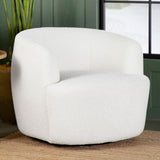 Hudson Faux Sheepskin Upholstered Swivel Chair Natural | King | Ivory | 905726