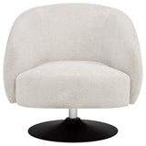 Dave Upholstered Barrel Back Swivel Club Chair Beige | Full | Beige | 905739