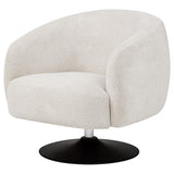 Dave Upholstered Barrel Back Swivel Club Chair Beige | Full | Beige | 905739