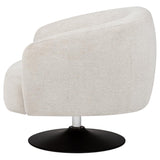 Dave Upholstered Barrel Back Swivel Club Chair Beige | Full | Beige | 905739