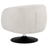 Dave Upholstered Barrel Back Swivel Club Chair Beige | Full | Beige | 905739