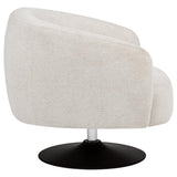 Dave Upholstered Barrel Back Swivel Club Chair Beige | Full | Beige | 905739
