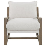Geneva Boucle Upholstered Wood Arm Accent Chair Sand | King | Beige | Sand | 907509