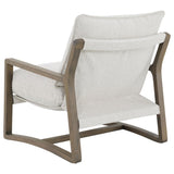 Geneva Boucle Upholstered Wood Arm Accent Chair Sand | King | Beige | Sand | 907509