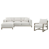 Geneva Boucle Upholstered Wood Arm Accent Chair Sand | King | Beige | Sand | 907509