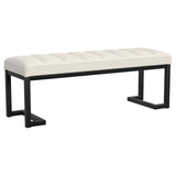 Mesa Boucle Upholstered Tufted Accent Bench Vanilla | Full | Ivory | Vanilla | 907514