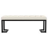 Mesa Boucle Upholstered Tufted Accent Bench Vanilla | Full | Ivory | Vanilla | 907514
