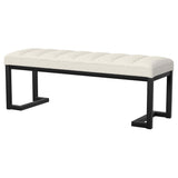 Mesa Boucle Upholstered Tufted Accent Bench Vanilla | Full | Ivory | Vanilla | 907514