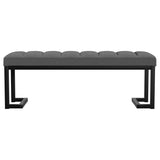 Mesa Boucle Upholstered Tufted Accent Bench Charcoal | Full | Grey | Charcoal | 907516
