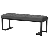 Mesa Boucle Upholstered Tufted Accent Bench Charcoal | Full | Grey | Charcoal | 907516