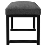 Mesa Boucle Upholstered Tufted Accent Bench Charcoal | Full | Grey | Charcoal | 907516