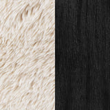 Fitzroy Faux Fur Upholstered Chair Solid Wood Arms Latte | King | Beige | Latte | 907533