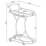 Elfman 2-tier Glass Shelf Metal Bar Cart Black and Chrome | Black | 910001