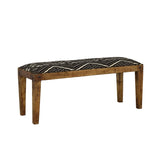 Lamont Fabric Upholstered Accent Bench Black and Natural | King | Brown | Rustic Brown | 910177