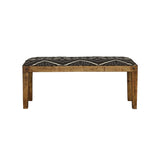 Lamont Fabric Upholstered Accent Bench Black and Natural | King | Brown | Rustic Brown | 910177