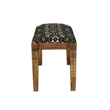 Lamont Fabric Upholstered Accent Bench Black and Natural | King | Brown | Rustic Brown | 910177