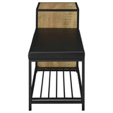 Martino Shoe Storage Entryway Bench with Cabinet Mango and Black