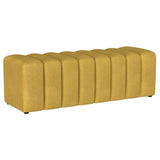 Summer Fabric Upholstered Tufted Accent Bench Mustard Yellow | Full | Yellow | Mustard Yellow | 910292