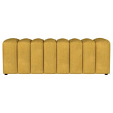 Summer Fabric Upholstered Tufted Accent Bench Mustard Yellow | Full | Yellow | Mustard Yellow | 910292