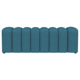 Summer Fabric Upholstered Tufted Accent Bench Peacock Blue | Full | Blue | Peacock Blue | 910293
