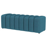Summer Fabric Upholstered Tufted Accent Bench Peacock Blue | Full | Blue | Peacock Blue | 910293