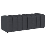 Summer Fabric Upholstered Tufted Accent Bench Charcoal | Full | Black | Charcoal | 910294