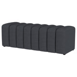Summer Fabric Upholstered Tufted Accent Bench Charcoal | Full | Black | Charcoal | 910294