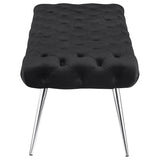 Ella Upholstered Tufted Bench Stainless Steel Legs Black | Full | Black | 910333