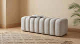 Summer Chenille Upholstered Channel Accent Bench Beige | Full | Beige | Greige | 910411