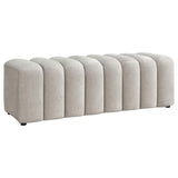 Summer Chenille Upholstered Channel Accent Bench Beige | Full | Beige | Greige | 910411